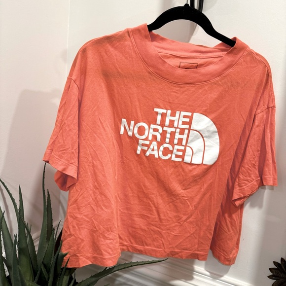 The North Face Women Half Dome Cropped T-Shirt Brilliant Coral Size Xl - Picture 7 of 8